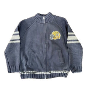 STANDARD BLUES - toddler boy’s jacket zipper cotton football theme 4T